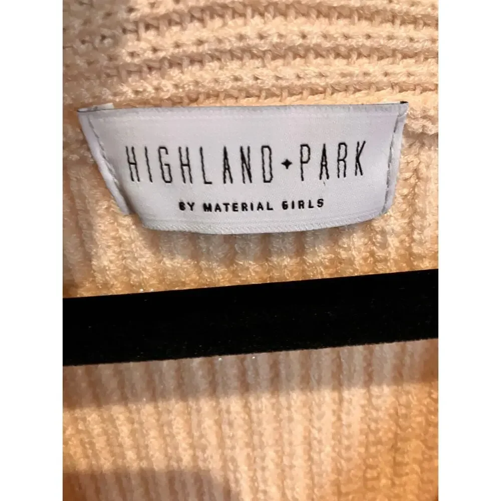 Highland Park by Material Girls Sweater Cutaway Beige Womens Medium‎